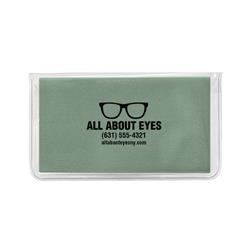 IMPRINTED Green Premium Microfiber Cloth-In-Case (100 per box / Minimum order - 5 boxes)  